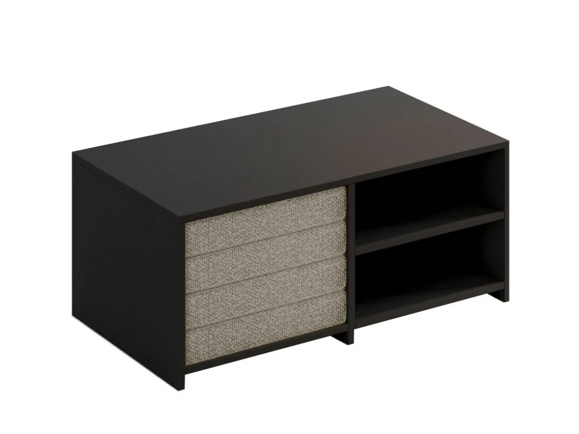 Set de table basse en bois "Gord" - 90 x 45 x 44.1 cm - Anthracite