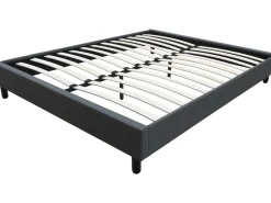 Sommier "Andy" en tissu - 160 x 200 cm - Gris anthracite