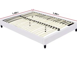 Sommier tapisser à lattes - 140 x 190 cm - 12 lattes - Blanc