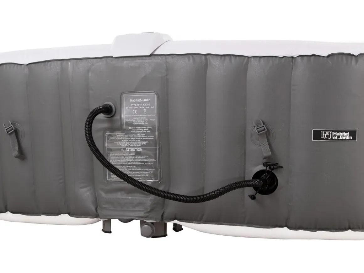 Spa gonflable "RIVIERA" en PVC - 6 places - Gris/blanc