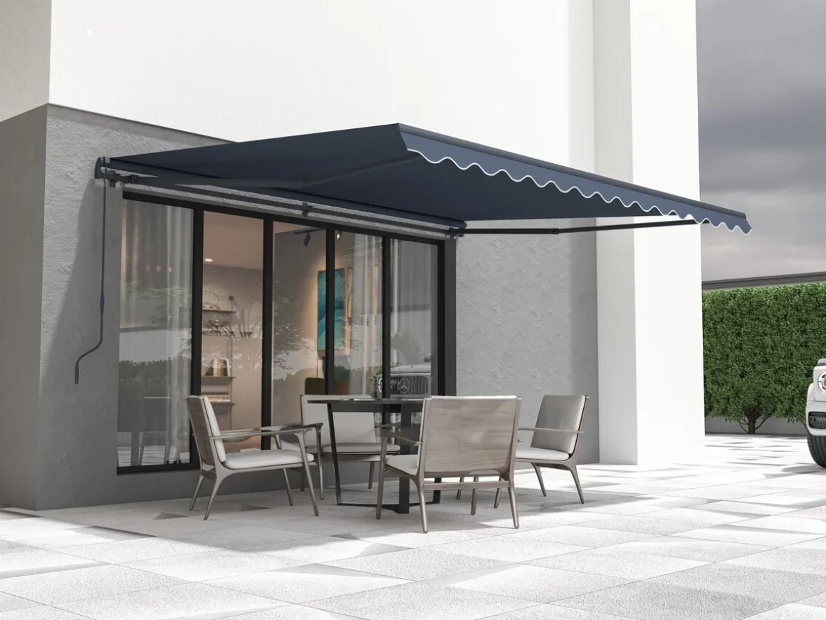 Store banne en aluminium "Ombra 4" - 395 x 300 cm - Gris