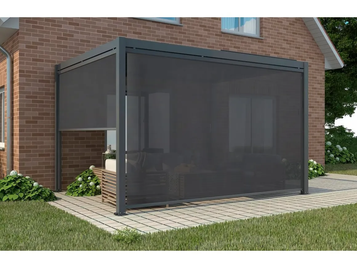 Store pergola bioclimatique - 277 x 208 cm - Gris anthracite