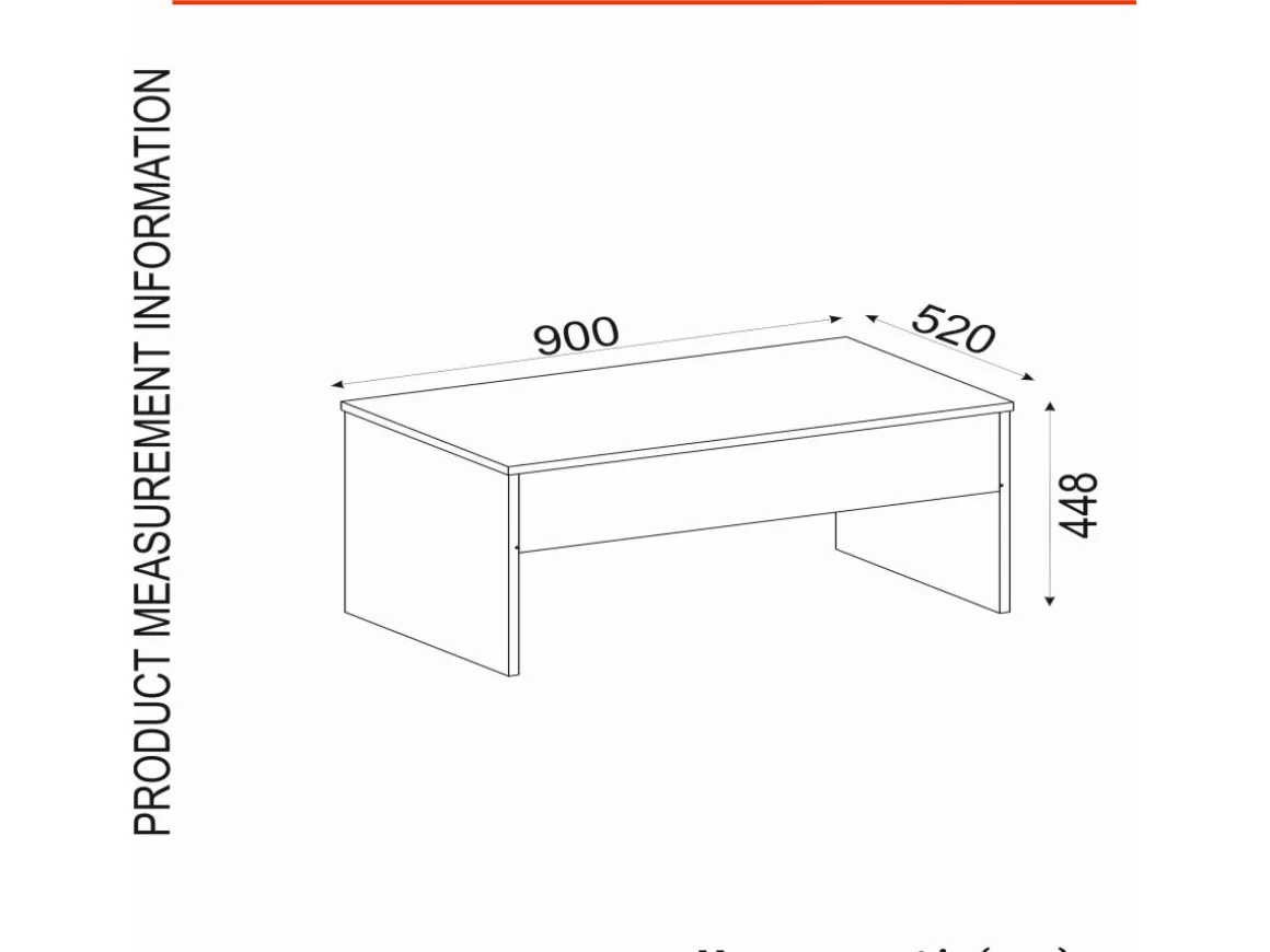 Table basse avec coffre de rangement en bois "Akilli" - 90 x 45 x 52 cm - Travertin