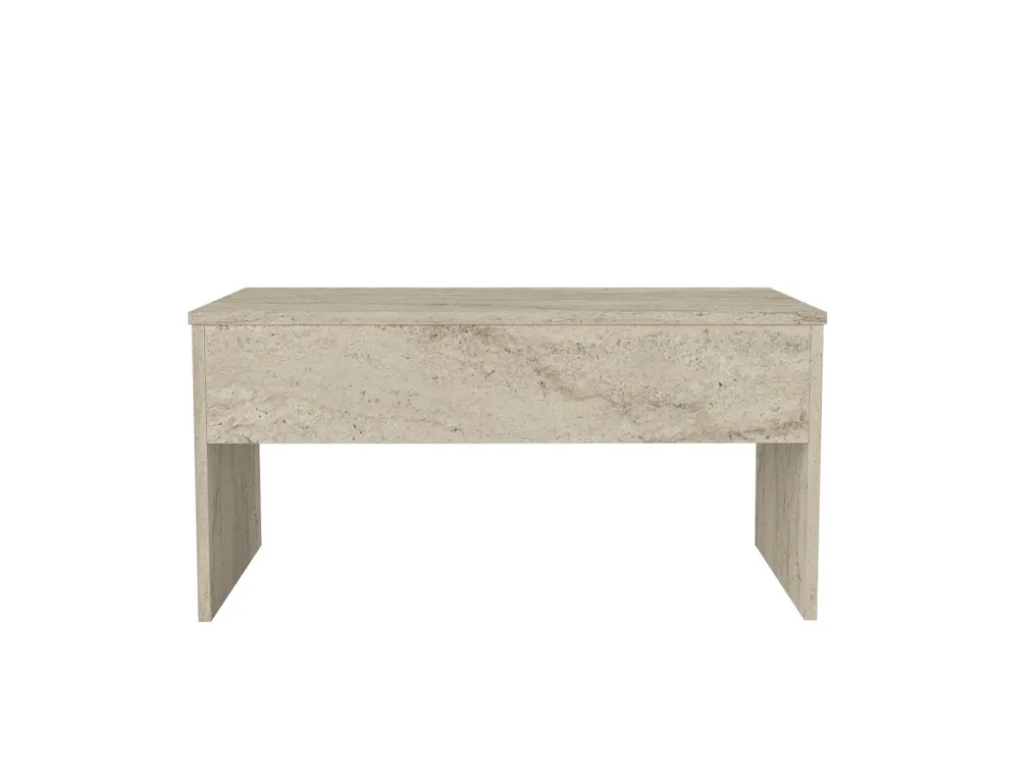 Table basse avec coffre de rangement en bois "Akilli" - 90 x 45 x 52 cm - Travertin
