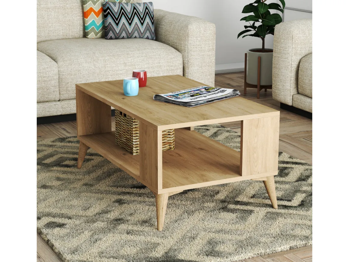 Table basse en bois "Authentic" - 90 x 41 x 54 cm - Marron