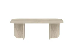 Table basse en bois "Becaj" - 120 x 60 x 41 cm - Travertin