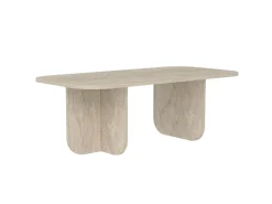 Table basse en bois "Becaj" - 120 x 60 x 41 cm - Travertin