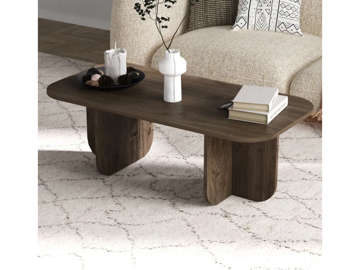 Table basse en bois "Becaj" - 120 x 60 x 41 cm - Noyer