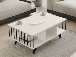 Table basse en bois "Bert" - 90 x 60 x 40 cm - Blanc