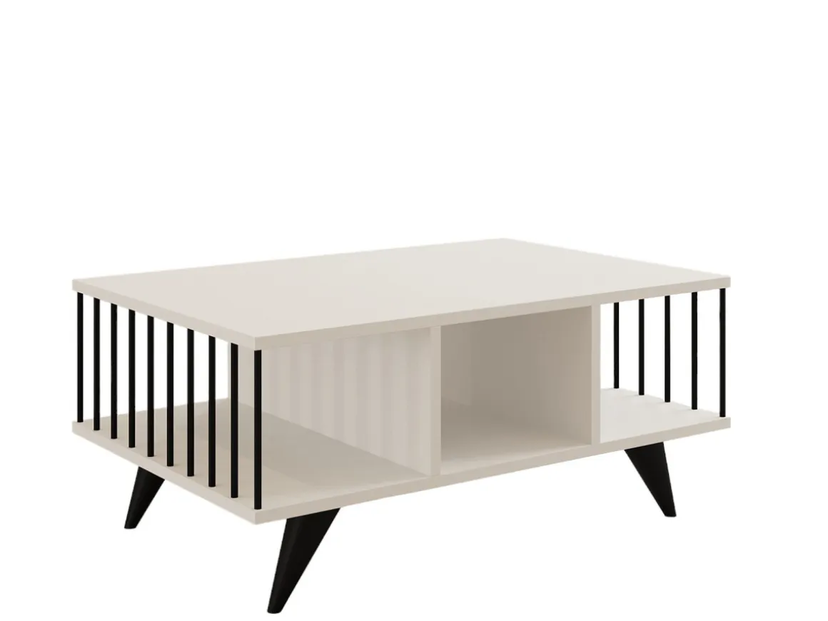 Table basse en bois "Bert" - 90 x 60 x 40 cm - Blanc