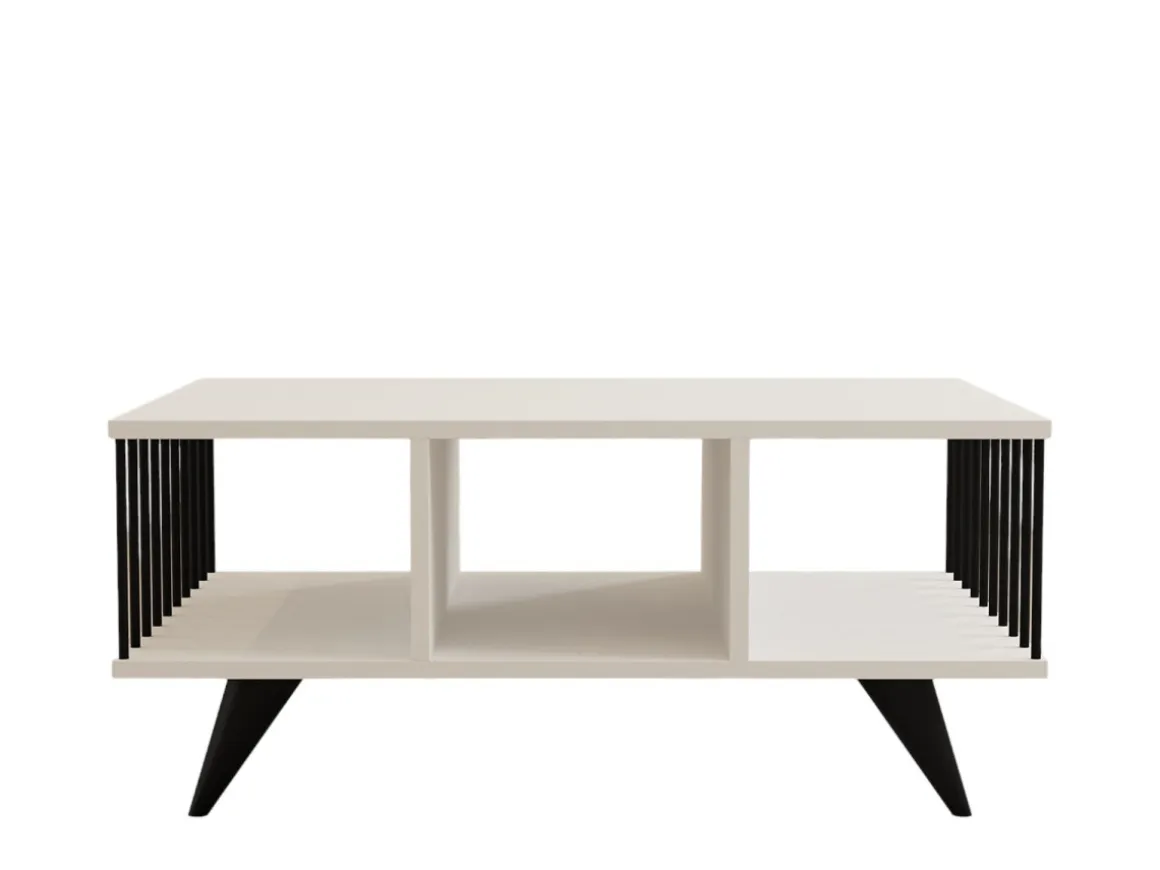Table basse en bois "Bert" - 90 x 60 x 40 cm - Blanc