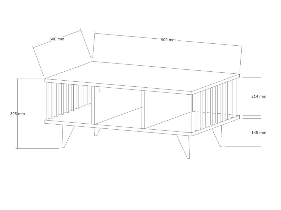 Table basse en bois "Bert" - 90 x 60 x 40 cm - Blanc