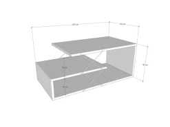 Table basse en bois "Cayenne" - 100 x 50 x 40 cm - Blanc