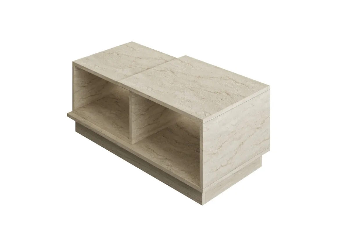 Table basse en bois "Consept" - 90 x 45 x 36 cm - Travertin