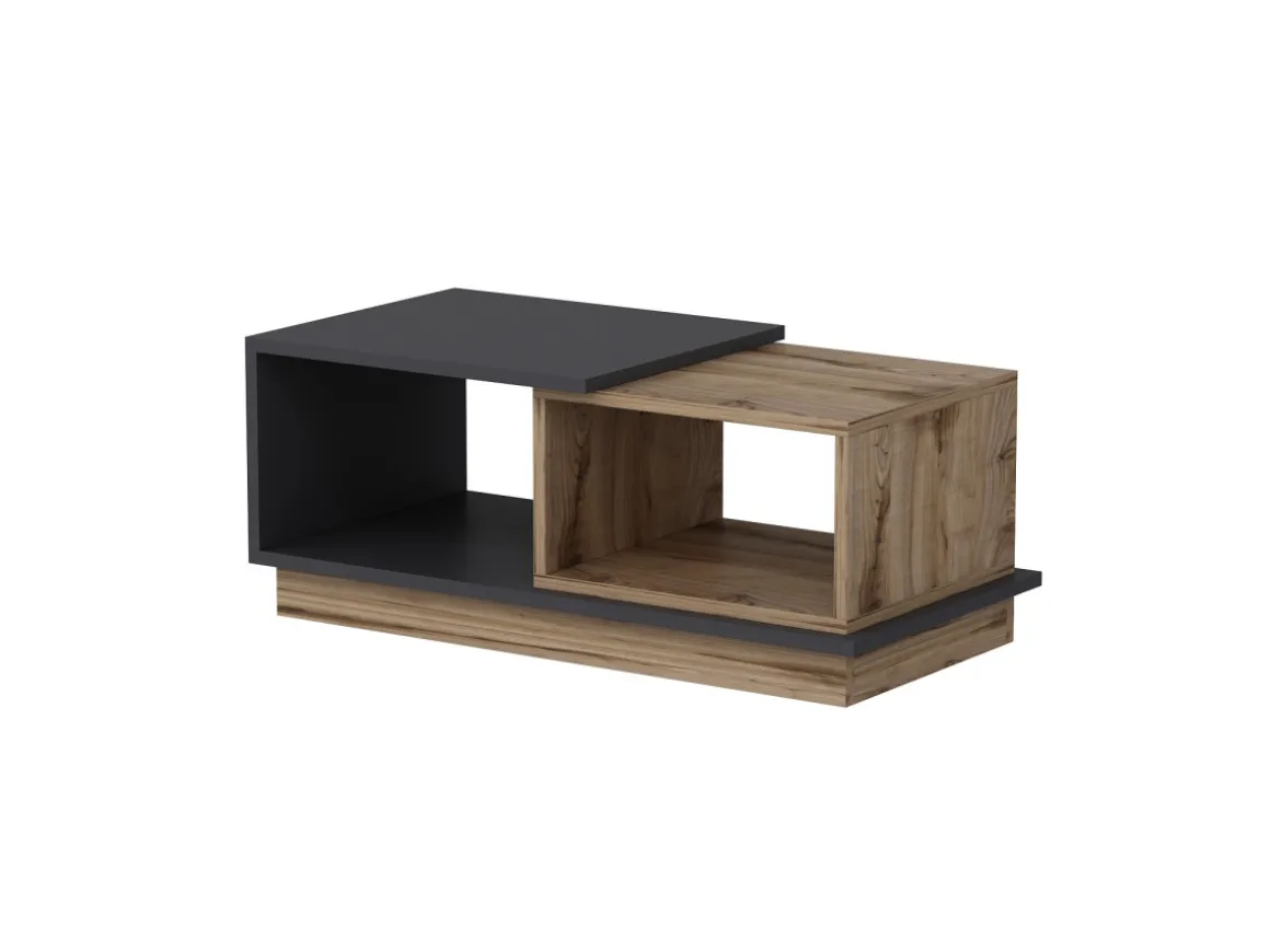 Table basse en bois "Consept" - 90 x 45 x 36 cm - Gris anthracite