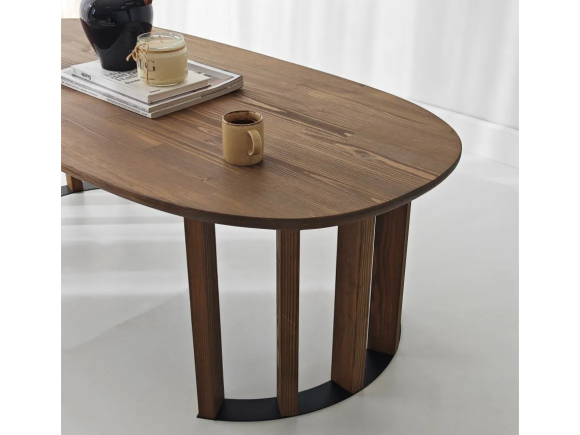 Table basse en bois "Elysia" - 120 x 60 x 40 cm - Marron