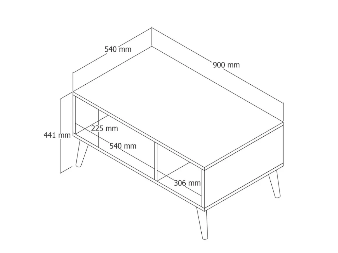 Table basse en bois "Exxen" - 90 x 41 x 54 cm - Marron