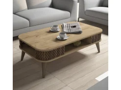 Table basse en bois "Eylul" - 105 x 60 x 34 cm - Marron