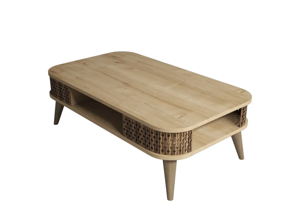 Table basse en bois "Eylul" - 105 x 60 x 34 cm - Marron