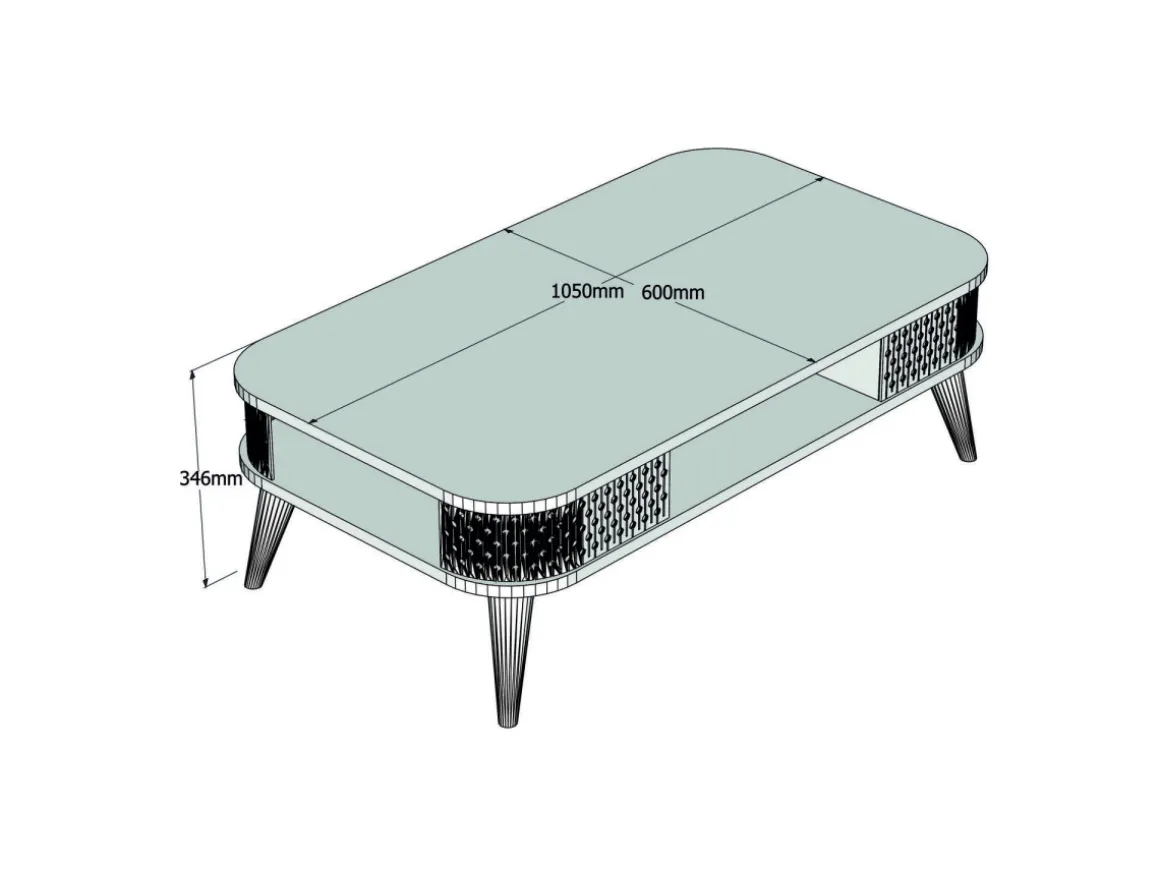 Table basse en bois "Eylul" - 105 x 60 x 34 cm - Marron