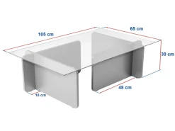 Table basse en bois "Flavio" - 105 x 65 x 30 cm - Noyer