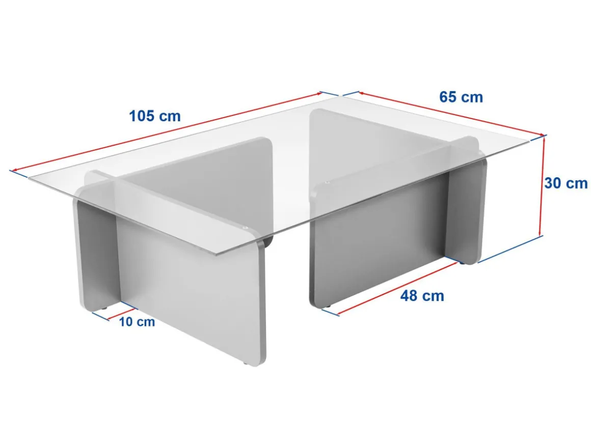 Table basse en bois "Flavio" - 105 x 65 x 30 cm - Noyer