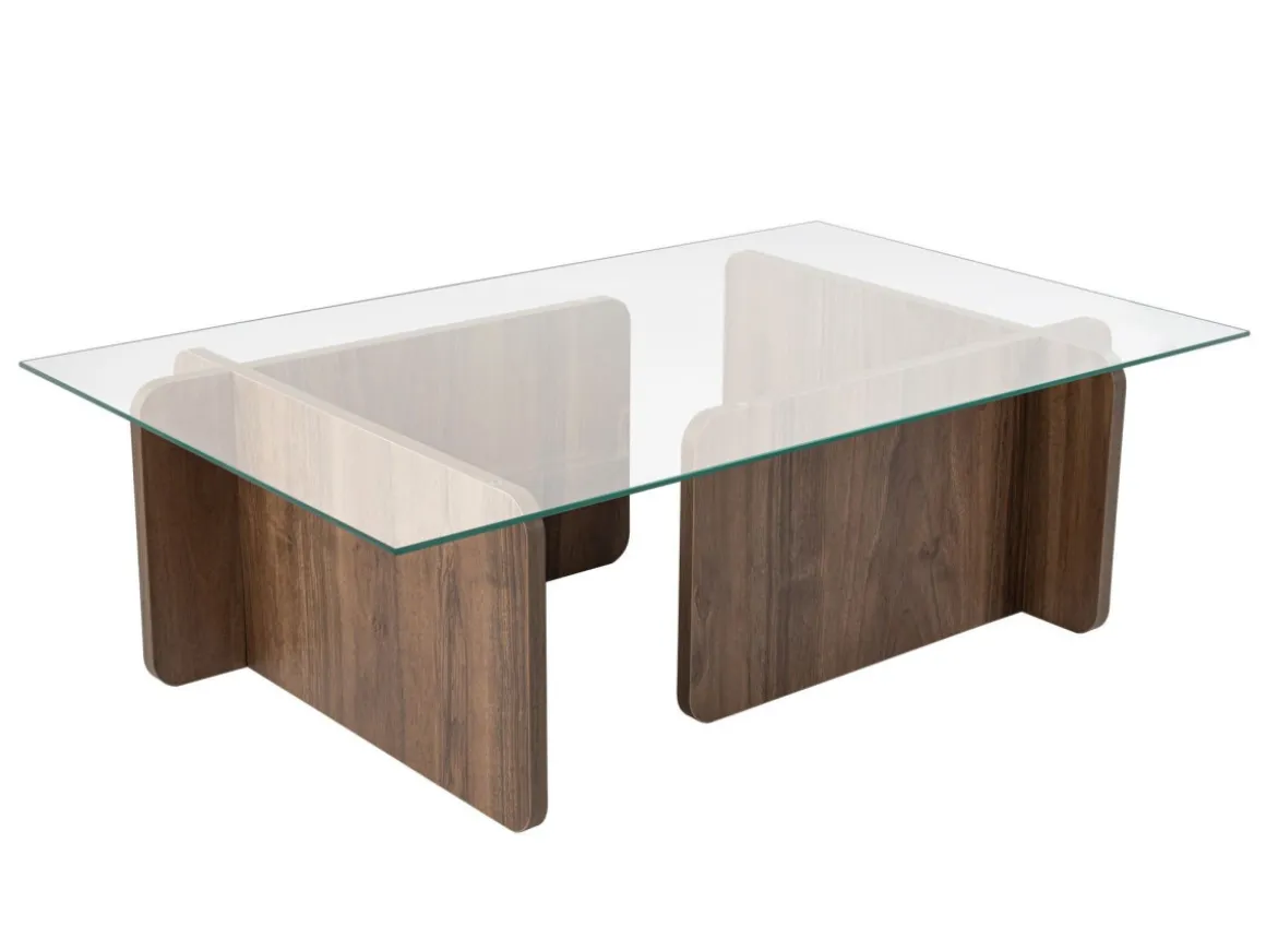 Table basse en bois "Flavio" - 105 x 65 x 30 cm - Noyer