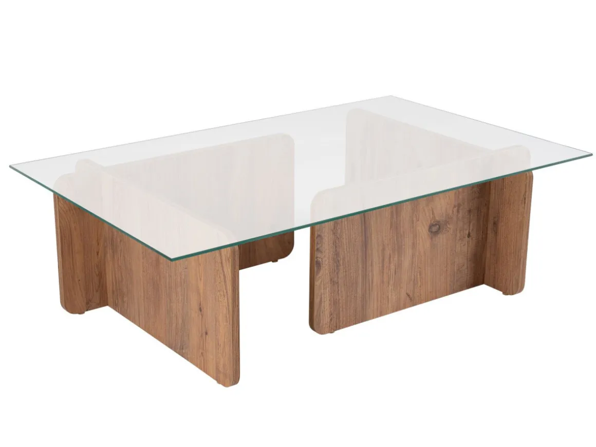 Table basse en bois "Flavio" - 105 x 65 x 30 cm - Pin atlantique
