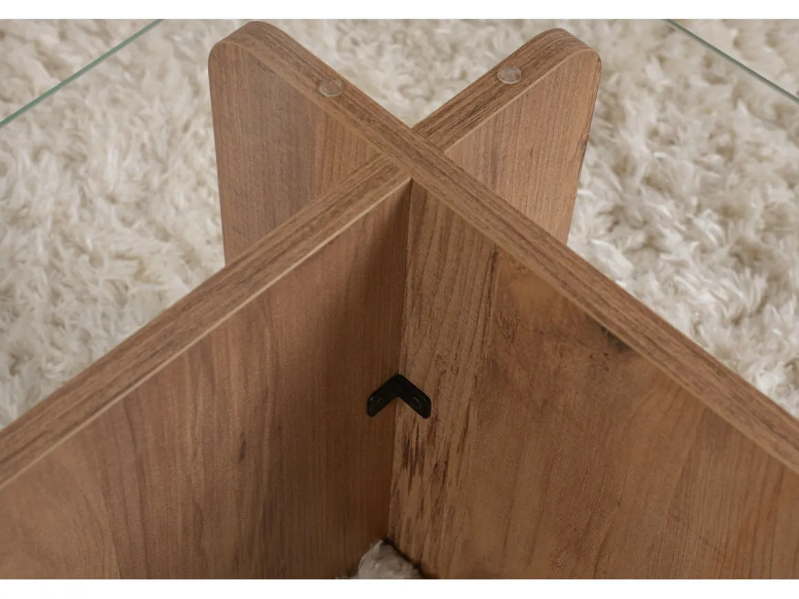 Table basse en bois "Flavio" - 105 x 65 x 30 cm - Pin atlantique