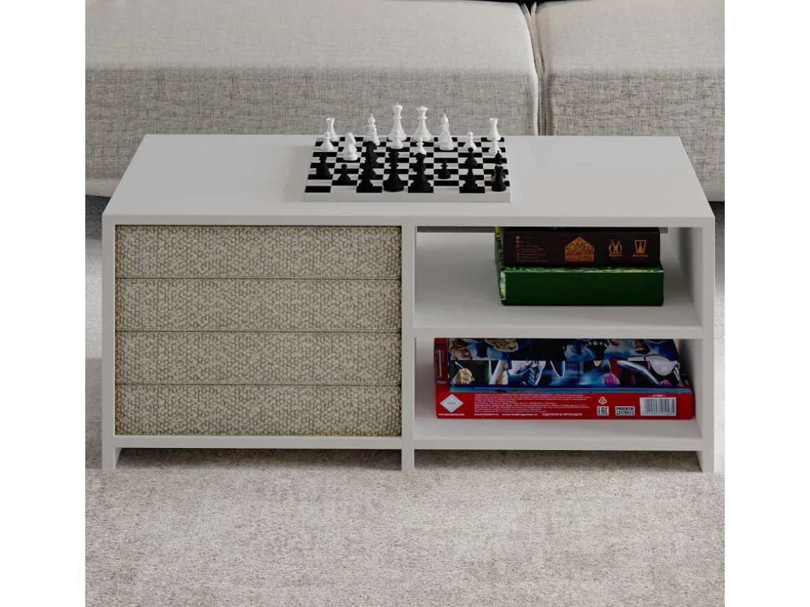 Table basse en bois "Gord" - 90 x 45 x 44 cm - Blanc