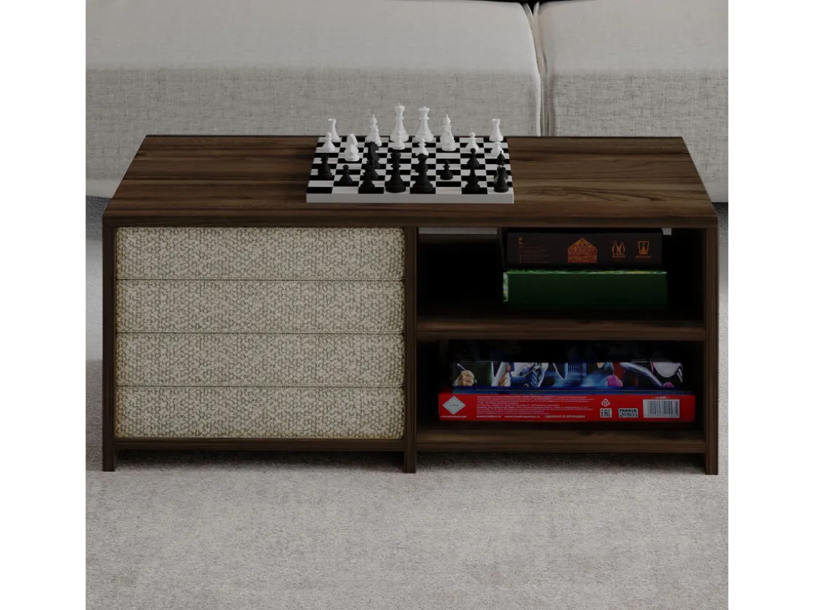 Table basse en bois "Gord" - 90 x 45 x 44 cm - Marron