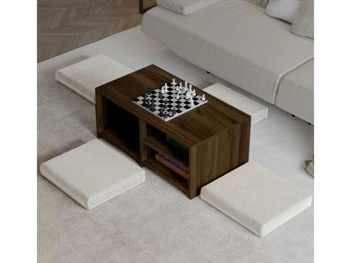 Table basse en bois "Gord" - 90 x 45 x 44 cm - Marron