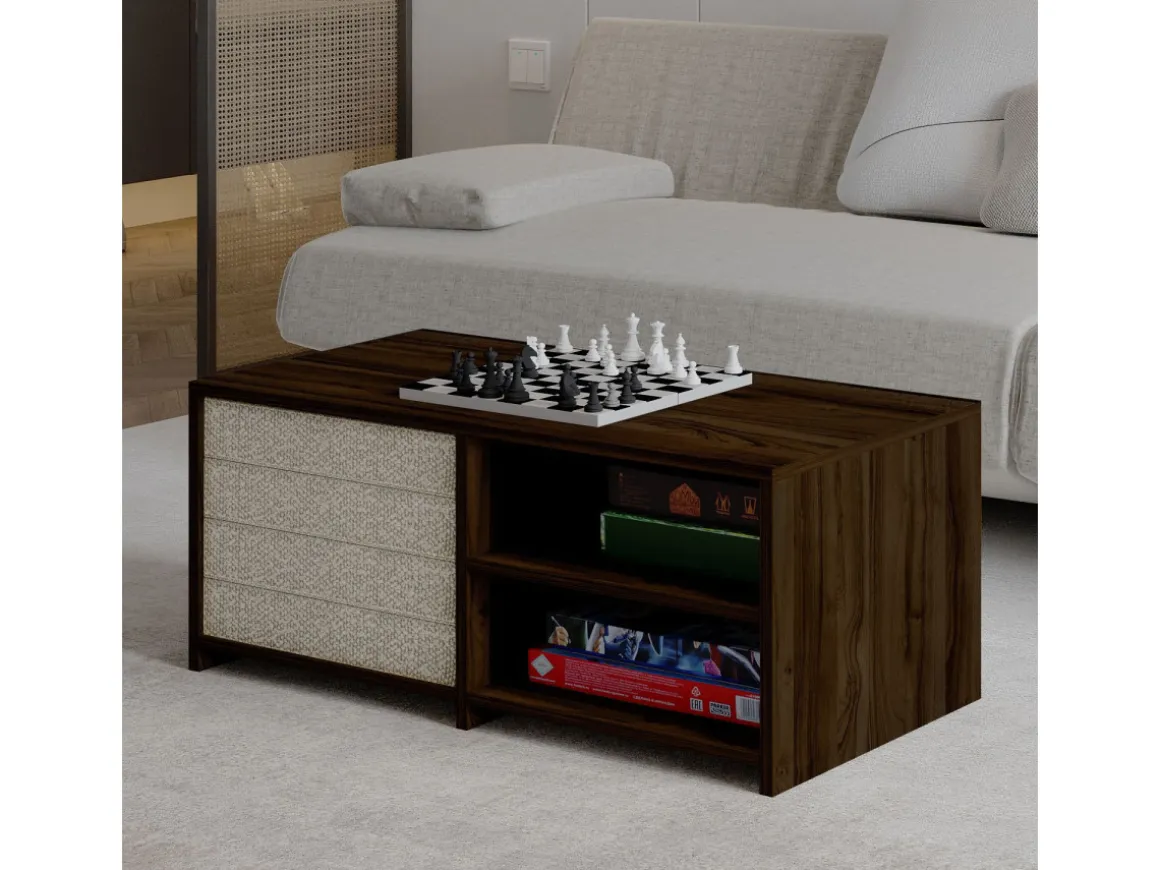 Table basse en bois "Gord" - 90 x 45 x 44 cm - Marron