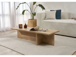 Table basse en bois "Harbor" - 120 x 45 x 30 cm - Chêne Saphir