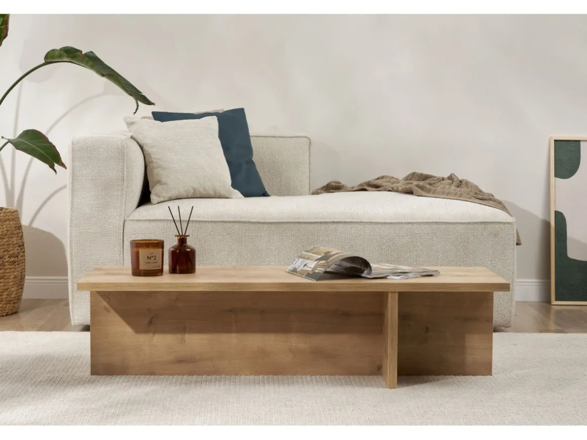 Table basse en bois "Harbor" - 120 x 45 x 30 cm - Chêne Saphir