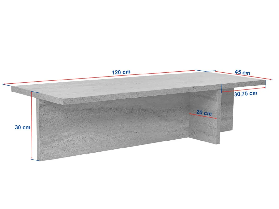 Table basse en bois "Harbor" - 120 x 45 x 30 cm - Chêne Saphir