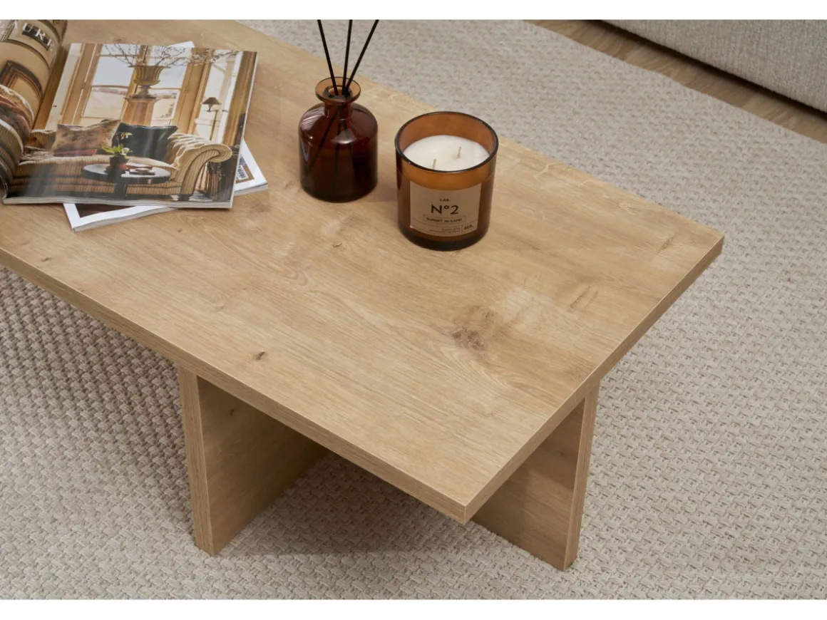 Table basse en bois "Harbor" - 120 x 45 x 30 cm - Chêne Saphir