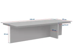 Table basse en bois "Harbor" - 120 x 45 x 30 cm - Travertin