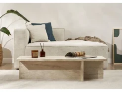 Table basse en bois "Harbor" - 120 x 45 x 30 cm - Travertin