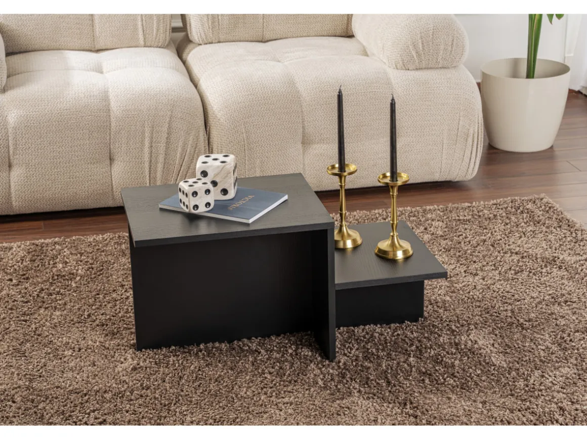 Table basse en bois "Harmony" 80 x 40 x 40 cm - Bois Noir