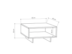 Table basse en bois "Hola" - 60 x 60 x 32 cm - ChêneAnthracite