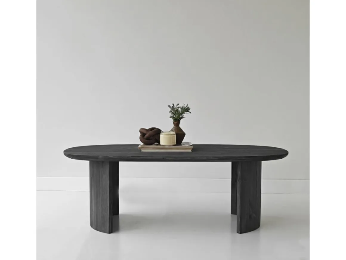 Table basse en bois "Hudson" - 120 x 60 x 40 cm - Gris anthracite
