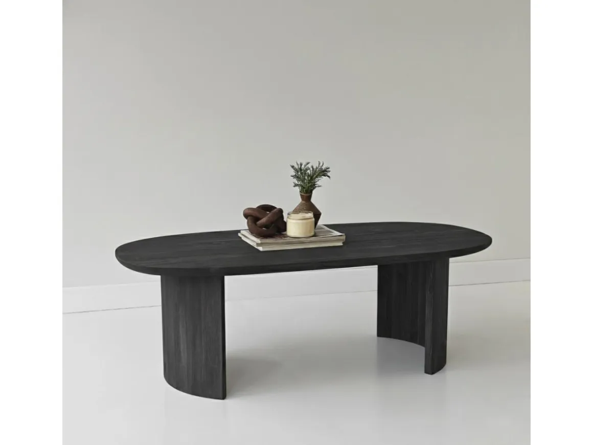 Table basse en bois "Hudson" - 120 x 60 x 40 cm - Gris anthracite