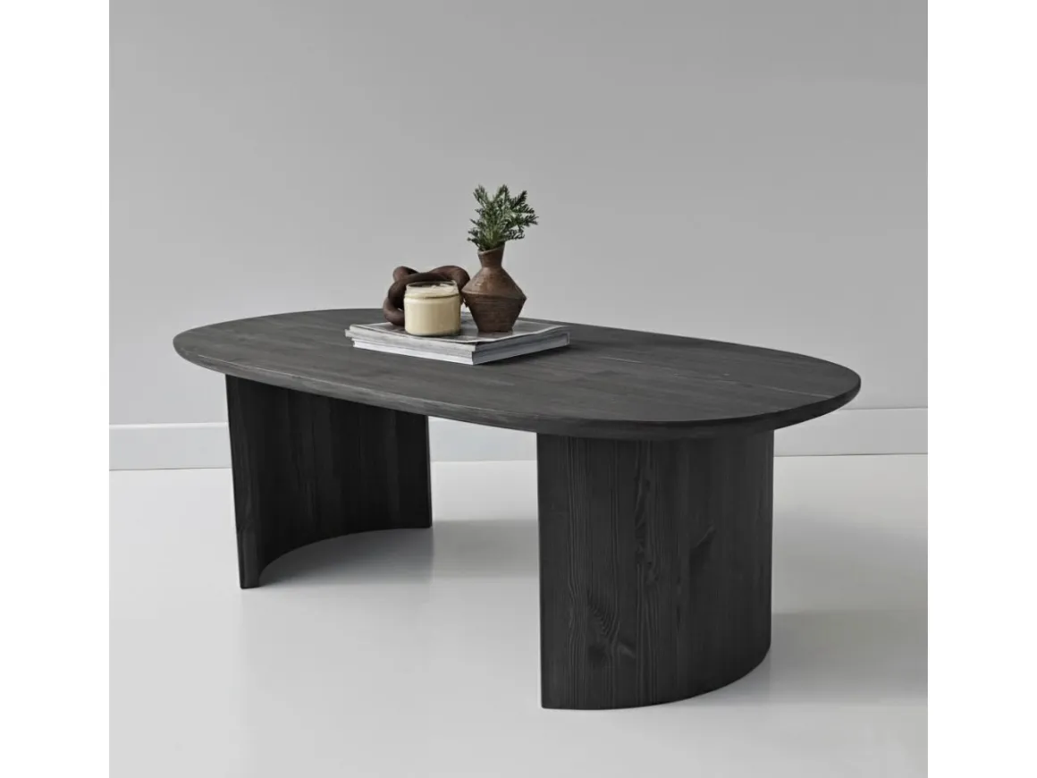 Table basse en bois "Hudson" - 120 x 60 x 40 cm - Gris anthracite