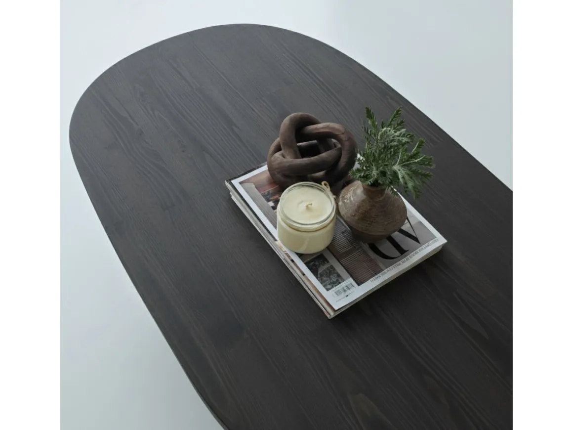 Table basse en bois "Hudson" - 120 x 60 x 40 cm - Gris anthracite