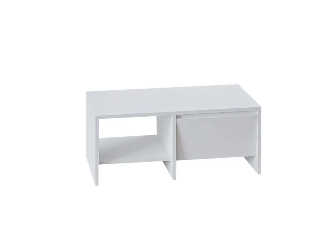 Table basse en bois "Laris" - 90 x 45 x 35 cm - Blanc