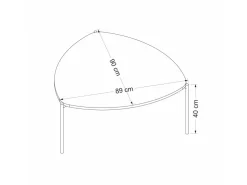 Table basse en bois "Lenny" - 90 x 89 x 40 cm - Anthracite