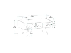 Table basse en bois "Line " - 90 x 56 x 40 cm - Noyer clair