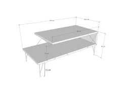 Table basse en bois "Loire" 100 x 50 x 40 cm - Anthracite