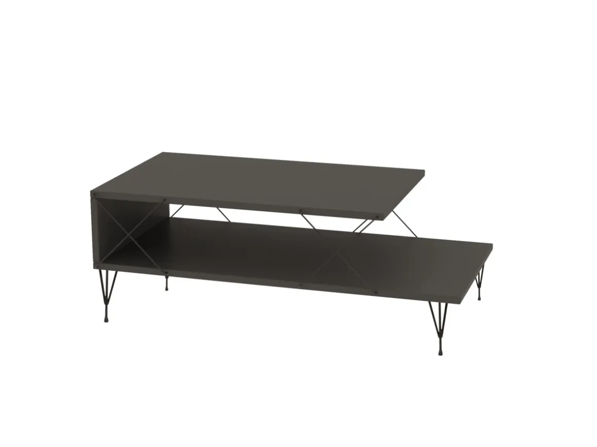Table basse en bois "Loire" 100 x 50 x 40 cm - Anthracite